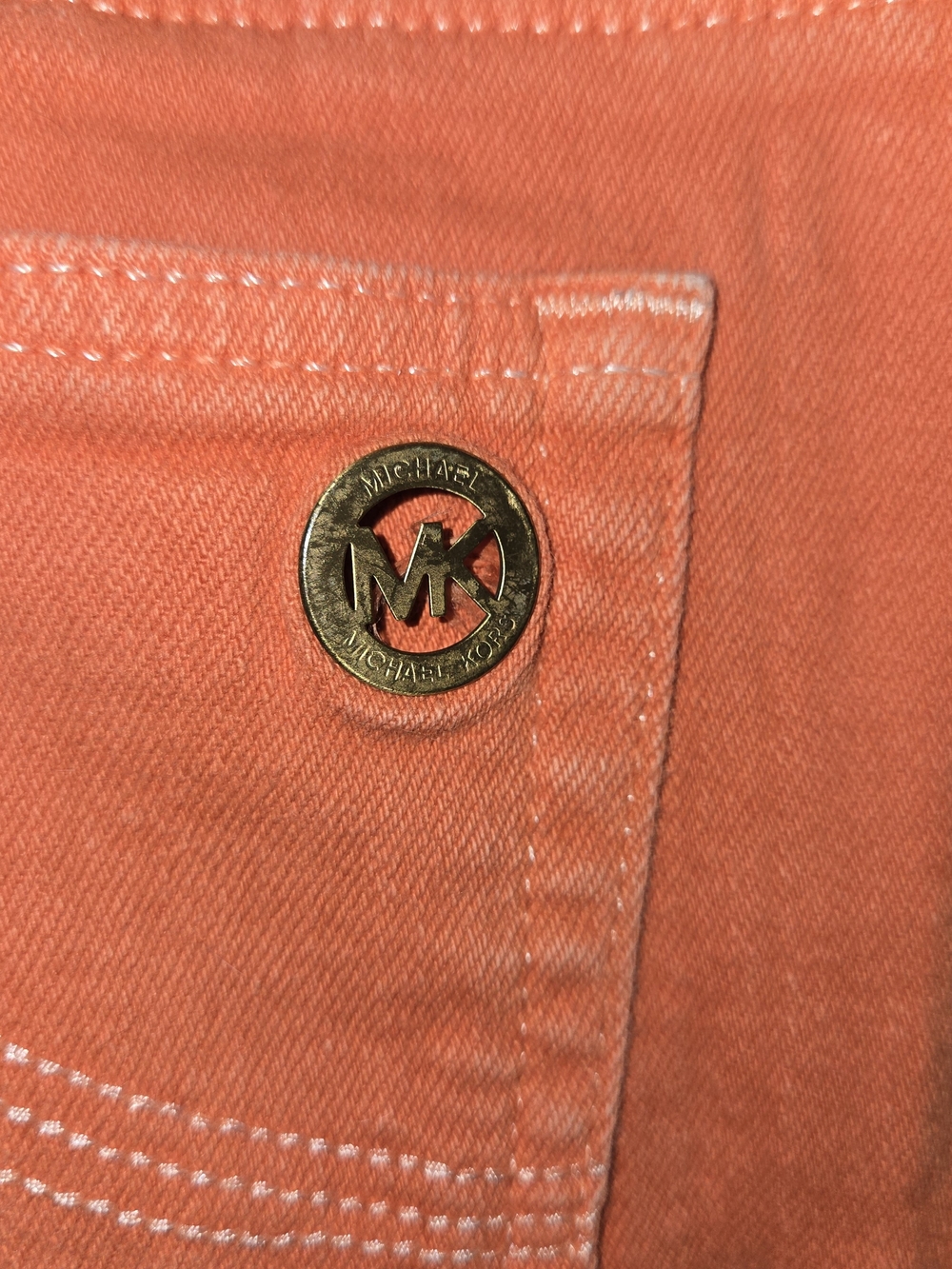 Michael Kors Collection Straight Leg Jeans in Tangerine (Orange)